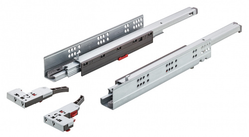 Concealed runner, Häfele Matrix Runner UM A30, full extension, load-bearing capacity up to 30 kg, synchronised running action Concealed runner, Häfele Matrix Runner UM A30, full extension, load-bearing capacity up to 30 kg, synchronised running action