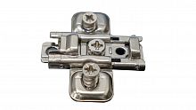 Cruciform mounting plate, Metalla 540 SM, height adjustment ±2 mm via eccentric, with pre-mounted Euro screws, distance 0 mm, nickel plated