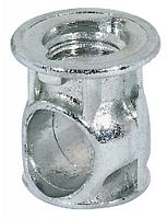 Connector housing, Stablofix, steel, galvanised, with rim