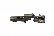 Concealed hinge, Häfele Metalla 540 SM 105°, half overlay, drilling pattern 45/9.5 mm, soft close, black nickel