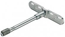 Shelf support with screw-on plate, side, height and tilt adjustment
