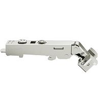 Concealed hinge, Häfele Metalla 310 A/SM 110°, full overlay, for narrow aluminium frame profiles 19–24 mm, soft close, nickel plated