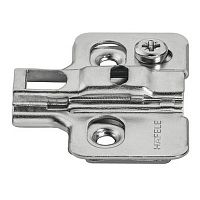 Cruciform mounting plate, Häfele Metalla 310 SM, quick-fixing system, height adjustment ±2 mm via eccentric, for chipboard screws, distance 0 mm