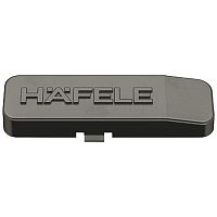 Cover cap with logo, for Metalla 110/310 SM full overlay hinges, black nickel