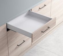 Drawer side runner system, Häfele Matrix Box S35, load-bearing capacity 35 kg, with self-closing and soft-closing mechanisms