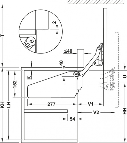 Lift-up front fitting, Häfele Free Up photo 5 Lift-up front fitting, Häfele Free Up photo 5