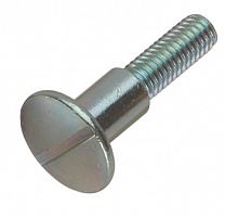 Threaded screw, flat head, M6, flat blade, steel