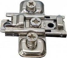 Cruciform mounting plate, Metalla 540 SM, height adjustment ±2 mm via eccentric, with pre-mounted Euro screws, distance 2 mm, nickel plated